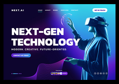 Shaping the Future of Technology designer figma futuristic design jitter landingpage ui user interface ux visualization web designer webpage website design