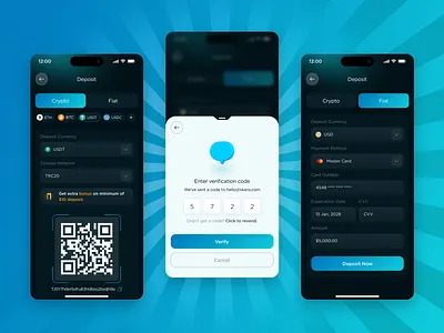 Crypto Casino Deposit | Mobile App app bet betting casino casino app casino mobile app deposit design gambling game app game deposit gaming igaming online casino ui ux wallet wallet deposit