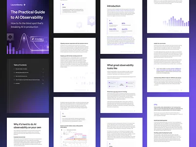 The Practical Guide to AI Observability Ebook ai chart data ebook figma graph illustration information launchdarkly pdf report social software tech ui vector
