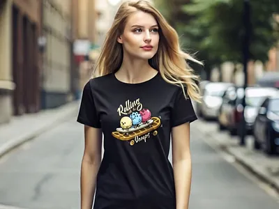 Rolling Scoops – Fun Ice Cream T-Shirt Design boo cartoon characterdesign clothing design dribbble fashion halloween haunted icecream illustration skateboarding streetwear trendy tshirt tshirtdesign typography vector waffle witch