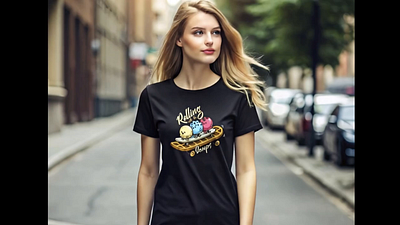Rolling Scoops – Fun Ice Cream T-Shirt Design boo cartoon characterdesign clothing design dribbble fashion halloween haunted icecream illustration skateboarding streetwear trendy tshirt tshirtdesign typography vector waffle witch