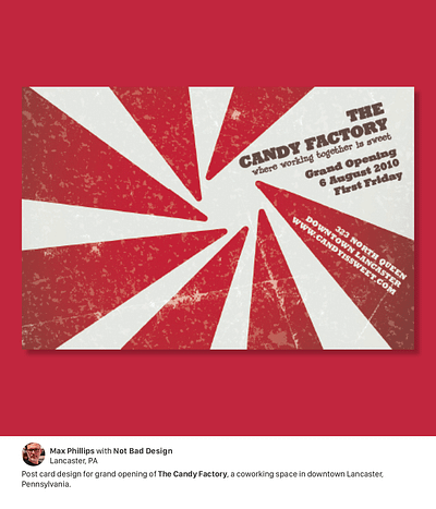 Candy Factory Postcard graphic design logo postcard print