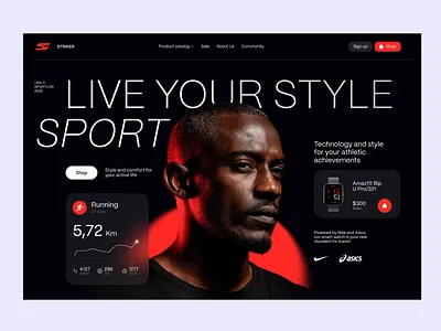 STRIKER - AI Coaching Landing page app design branding logo design sport hero image sport landing page uiux design uiux design agency web design