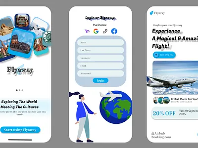 A Trip app, mobile app design app blue branding design logo mobile ui vector