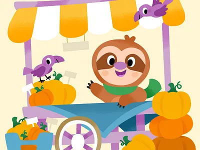 Pumpkins for sale! 🍂 🍁 animals art autumn cute fall halloween illustration illustrator kids pumpkins toddler