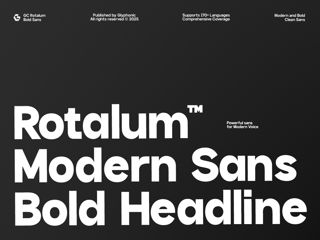 GC Rotalum - Modern Bold Sans advertising bold font branding clean design elegant font font glyph glyphonic graphic design logotype magazine modern poster sans serif typeface typography web font