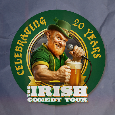 Irish Comedy Tour - 20 Years Anniversary branding illustrator photoshop