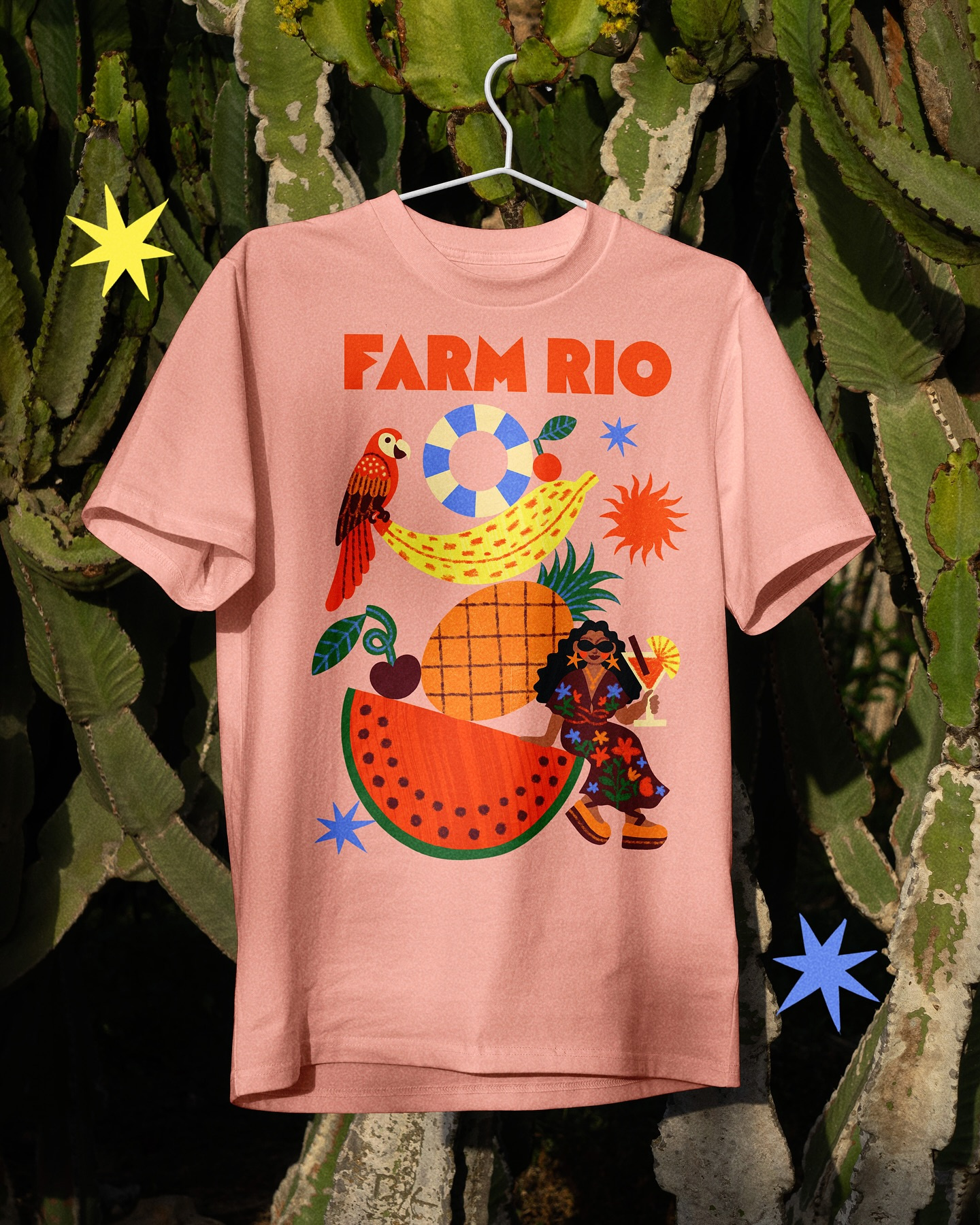FARM Rio imaginary summer campaign apparel branding design download identity illustration logo mockup mockups outdoor psd template tshirt typography