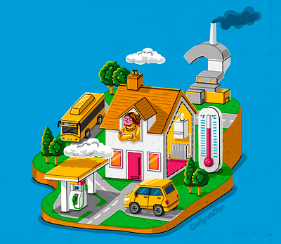 German Environment Agency: Campaign Illustrations advertising illustration editorial illustration environment illustration isometric magazine illustration map illustration