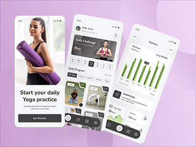 Fitness Mobile App Concept app application fitness fitness app ios mobile mobile app mvp react native ui ui design ui visual uiux user interface ux yoga