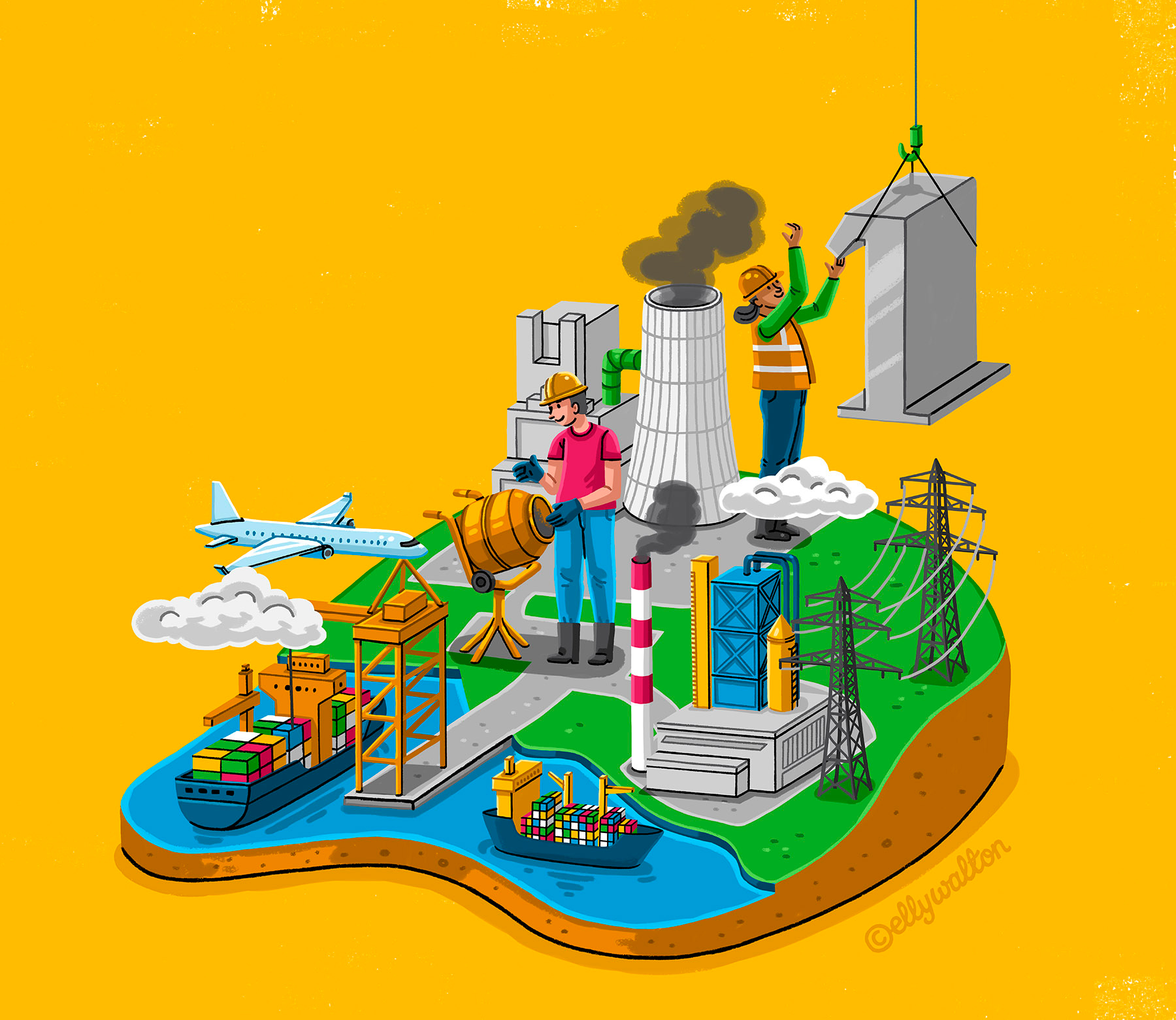 German Environment Agency: Campaign Illustrations advertising illustration editorial illustration engineering illustration isometric map illustration