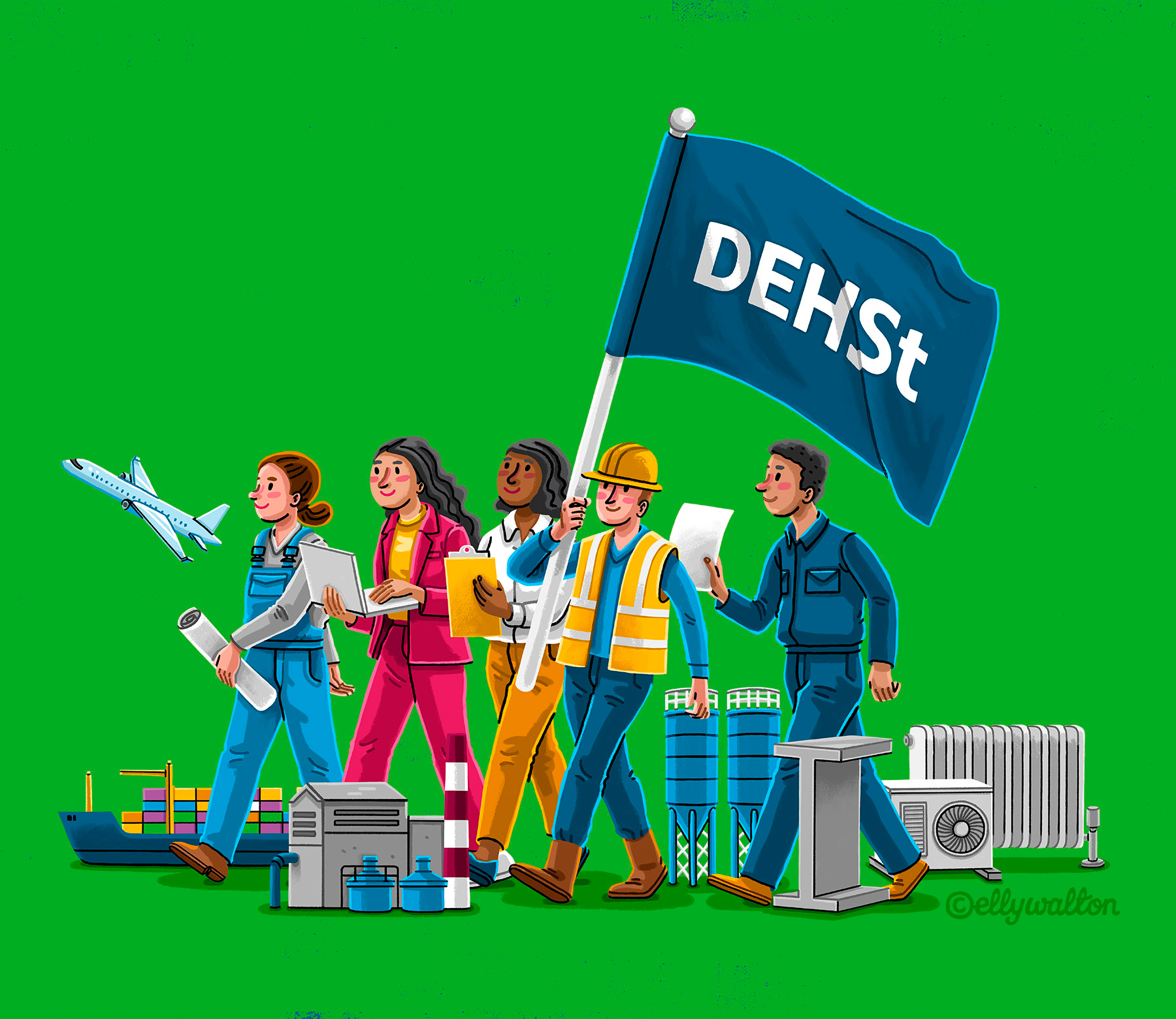 German Environment Agency: Campaign Illustrations advertising illustration editorial illustration figurative illustration people professionals