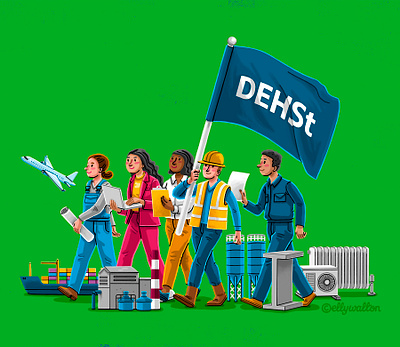 German Environment Agency: Campaign Illustrations advertising illustration editorial illustration figurative illustration people professionals