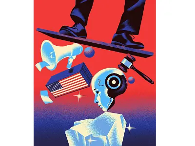 illustration for Bloomberg Weekend blue cycles design graphic design history illustration magazine red vintage