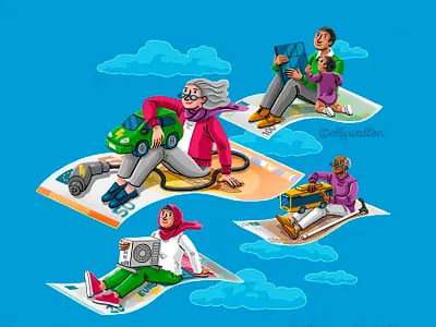 German Environment Agency: Campaign Illustrations advertising illustration currency editorial illustration euros illustration magazine illustration money