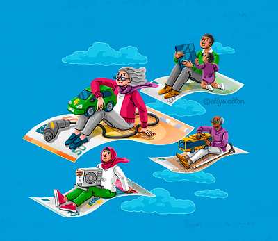 German Environment Agency: Campaign Illustrations advertising illustration currency editorial illustration euros illustration magazine illustration money
