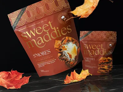 Sweet Maddies Limited Edition Fall Cookies bag design cookie bags cookies food gold foil graphic design packaging packaging design