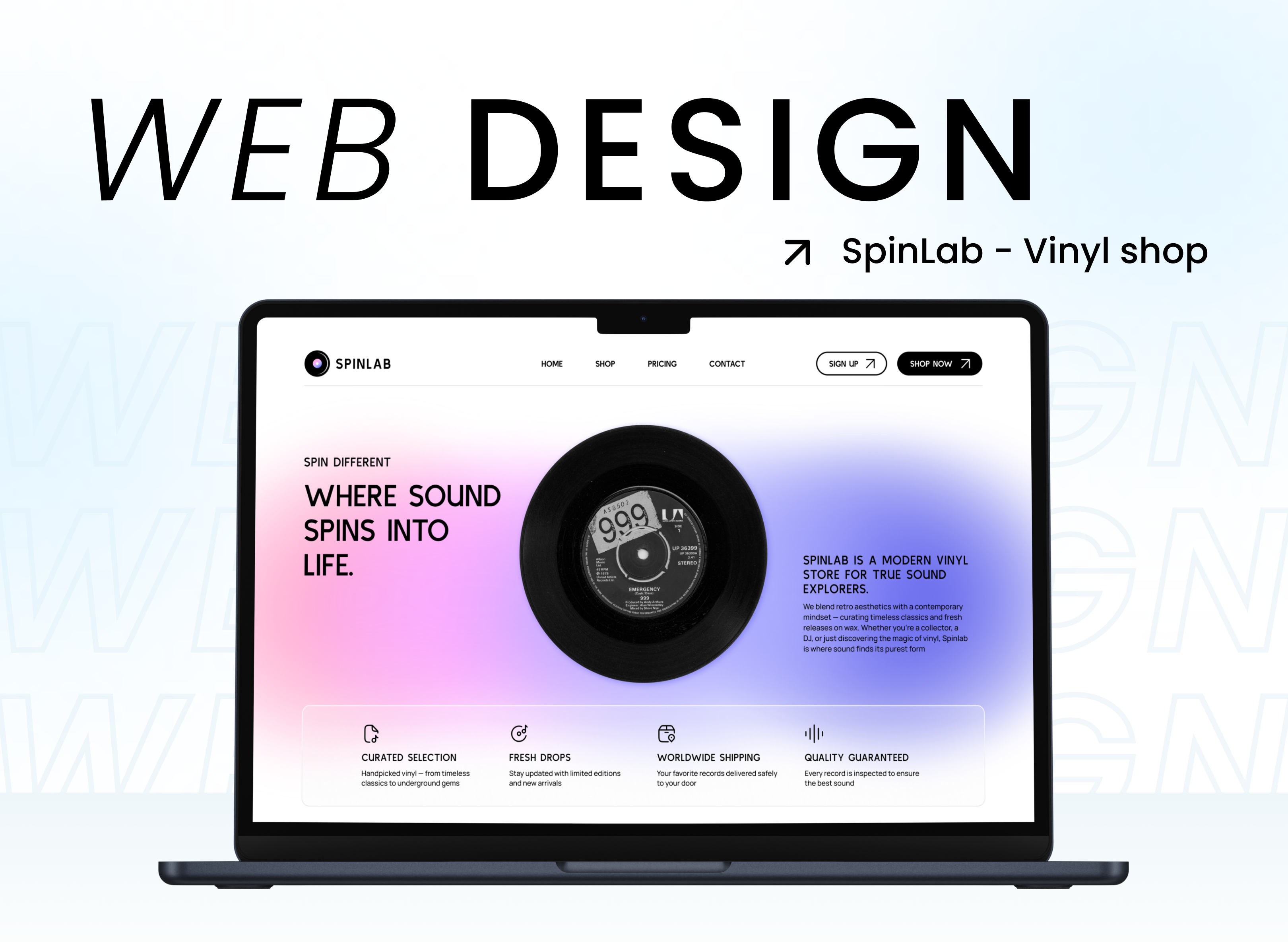 SpinLab - Vinyl shop, UI/UX Design, Web Design design figma ui