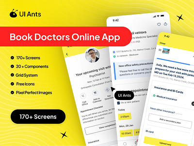 Book Doctors online Mobile App Ui app app design app ui appointment app doctor booking doctor consultation doctor finder graphic design health app design health care app health care ux medical app mobile mobile app ui online doctor app screen screen ui tele medicine ui