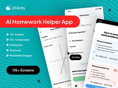 Al Homework Helper Mobile App Ui aducation dashboard ai homework app ai learning ai tutor app edtech ui education app graphic design home work solution homework help learning app mobile online learning school app screen smart learning study app design study assistant study planner uiux