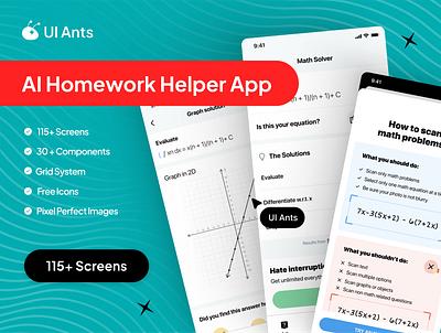Al Homework Helper Mobile App Ui aducation dashboard ai homework app ai learning ai tutor app edtech ui education app graphic design home work solution homework help learning app mobile online learning school app screen smart learning study app design study assistant study planner uiux