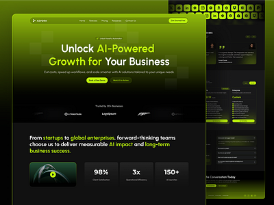 Aivora – AI Landing Page Design ai ai landing page ai startup ai tool ui ai website design artificial intelligence design landing landing page modern saas design no code website saas landing page ui uiux uiux design web design web ui webdesign website website design