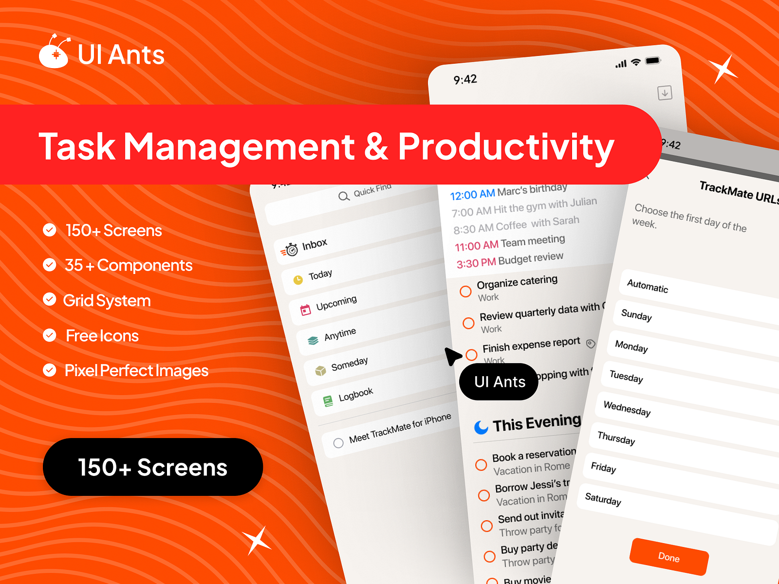 Task Management & Productivity App UI Kit by UI Ants on Dribbble