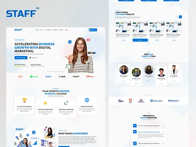STAFF - Social Media Agency agency portfolio website branding marketing website clean minimal website ui conversion focused landing page corporate website ui creative agency website design creative landing page ui digital marketing landing page figma landing page design landing page prototype marketing agency landing page modern ui landing page modern website uiux one page website design professional agency website responsive web design social media agency website social media marketing uiux web app uiux design website ui design