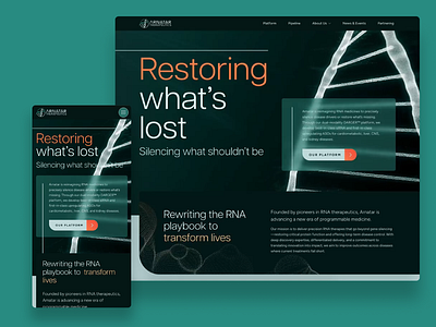 Arnatar Therapeutics UI & Brand biotech branding design graphic design illustration mobile ui motion graphics science scientific illustration ui web design website
