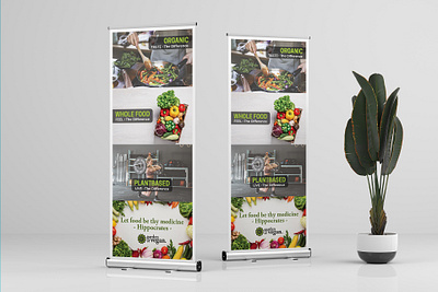 Organic Food Roller Banner, Flex Design gourmetbanner