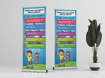 Kiddies Day Care Center Promotional Roller Banner, Flex Design charitybanner