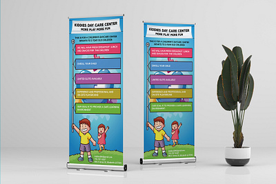 Kiddies Day Care Center Promotional Roller Banner, Flex Design charitybanner