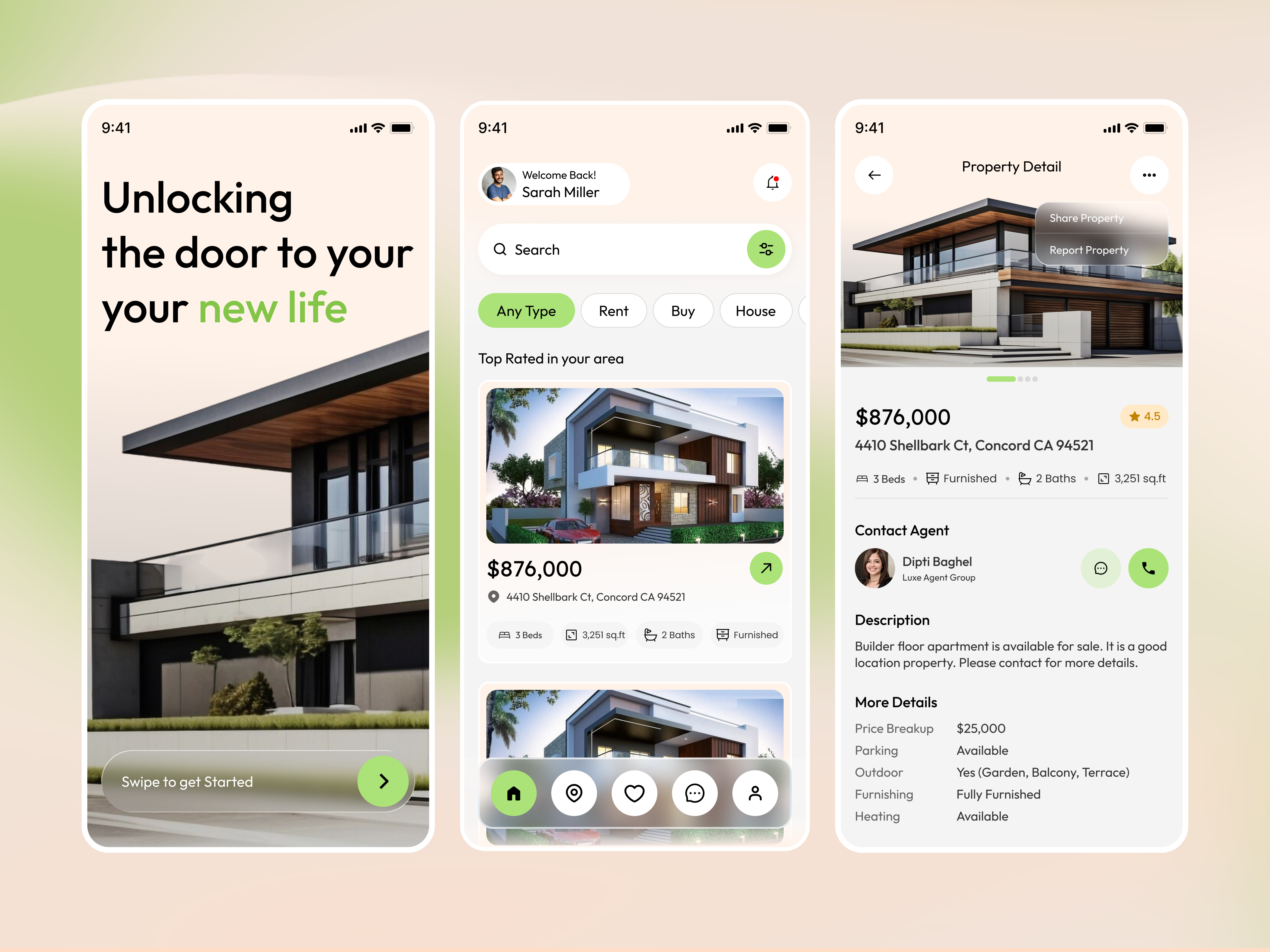 Example of Mobile App UI UX Design (Upto 5 Screens)