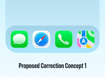 iOS 26 Dock Proposed Correction Concept 1 app icon apple border radius corner radius dock gradient home ios ios 26 mobile phone squircle ui ux