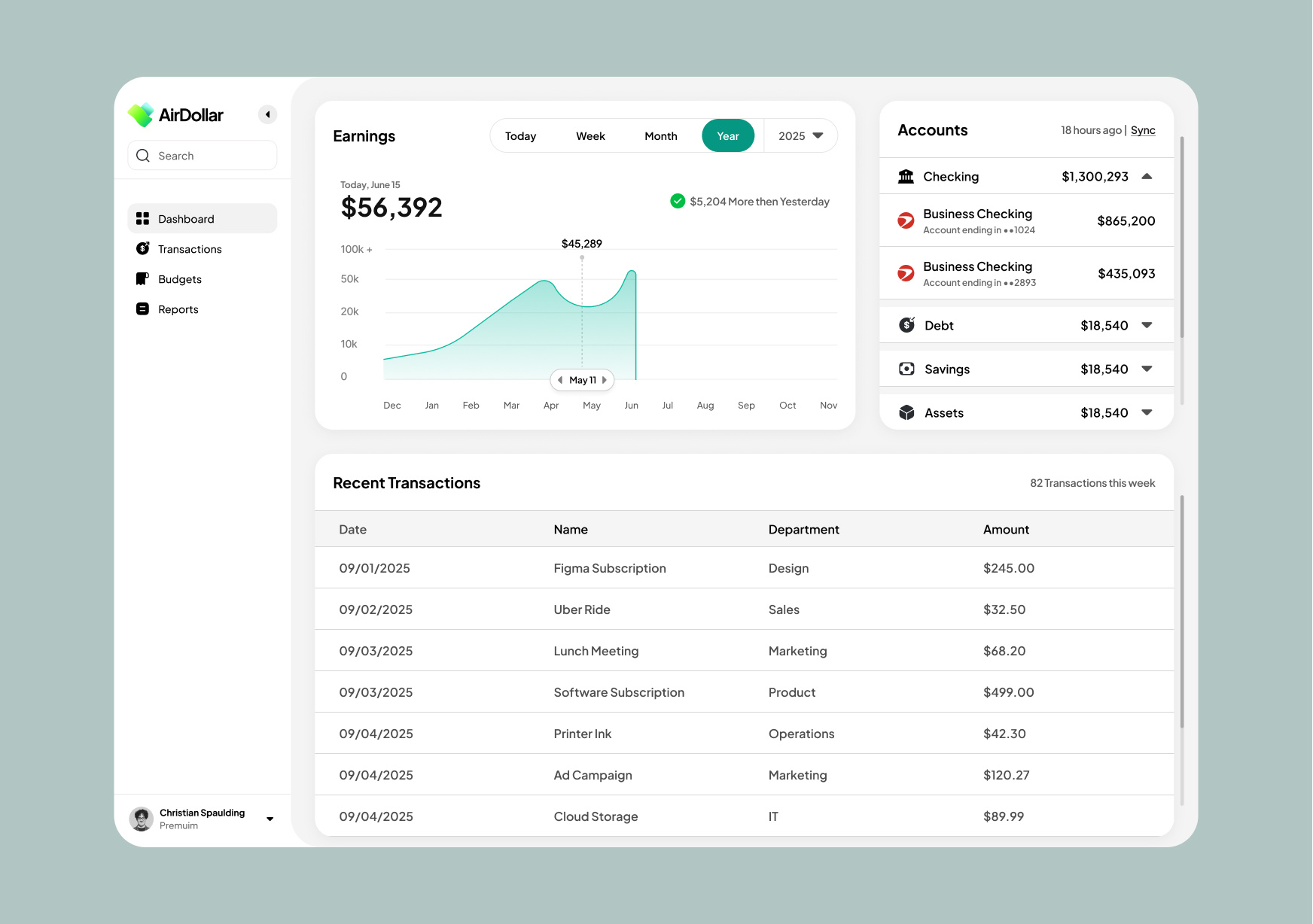 Financial Dashboard branding graphic design logo ui