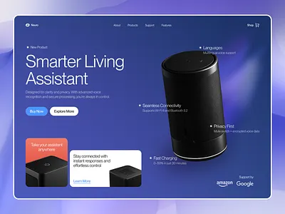 Neuro - Website Design ai ai landing page ai website alexa amazon website creative website design design agency google website landing page smart assistant smart assistant website tech website technology website ui ux web design web design agency