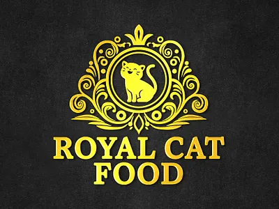 Royal Cat Food Golden Luxury Royal Logo Design heritagepetlogo