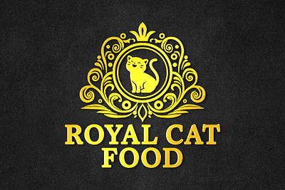 Royal Cat Food Golden Luxury Royal Logo Design heritagepetlogo