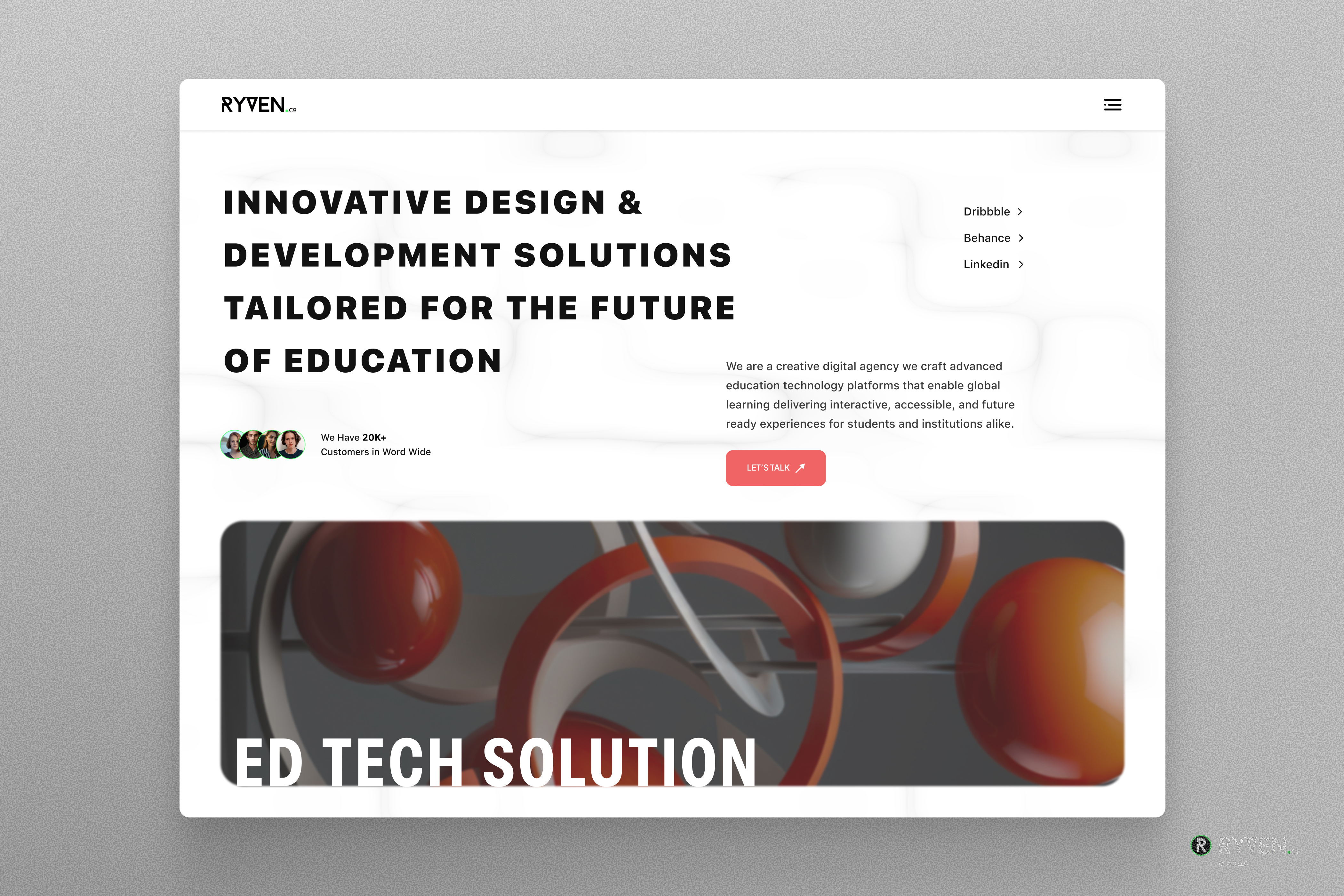 EdTech Solutions Platform – Future-Ready Design & Development agencywebsite cleanui creativeagency digitalagency edtechsolutions edtechui educationtechnology futureoflearning landingpage landingpagedesign minimaldesign modernwebdesign saasui uiux uxuidesign webappdesign webdesign websitedesign