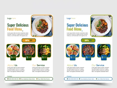 Restaurant menu display with food images and descriptions presentation