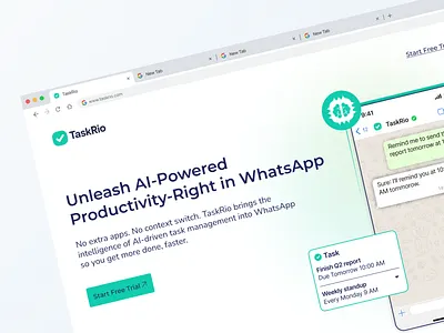 Smart Task Management, No Extra Apps ai app chat app collaboration tool dashboard ui landing page mobile app design productivity app saas product smart assistant task management to do app uxui design work management