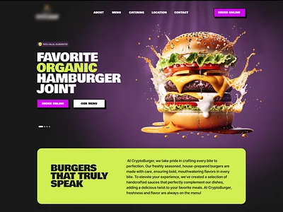 SHOPIFY BURGER STORE FAVORITE ORGANIC HAMBURGER JOINT burger shop desktop app ecommerce mobile app product design responsive shopfy landing page shopify store social media burger