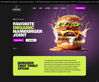 SHOPIFY BURGER STORE FAVORITE ORGANIC HAMBURGER JOINT burger shop desktop app ecommerce mobile app product design responsive shopfy landing page shopify store social media burger