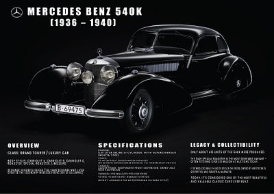 Mercedes-Benz 540K branding graphic design illustration logo photoshop typography vector