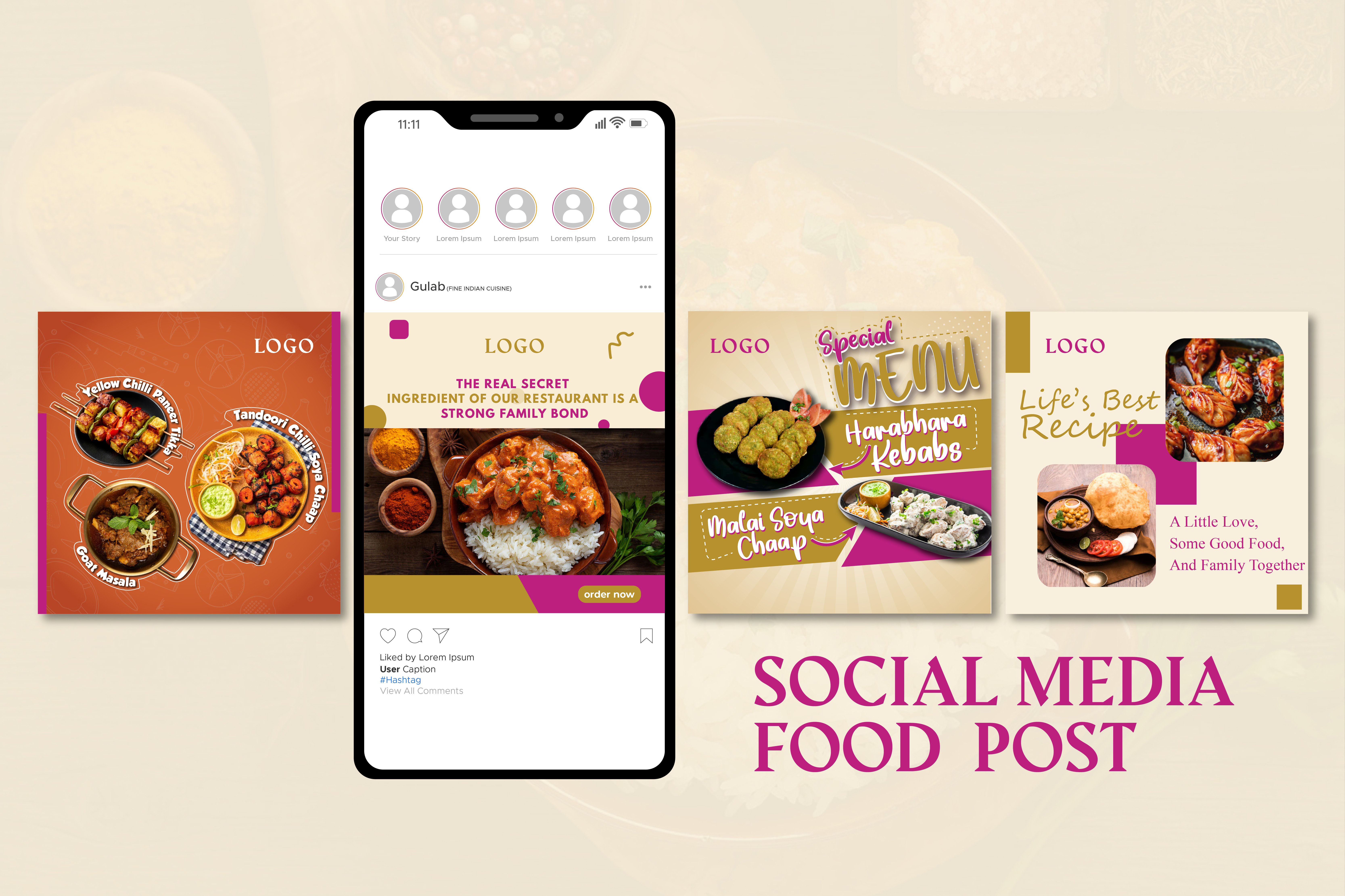 Food post design branding graphic design illustration photoshop post design vector