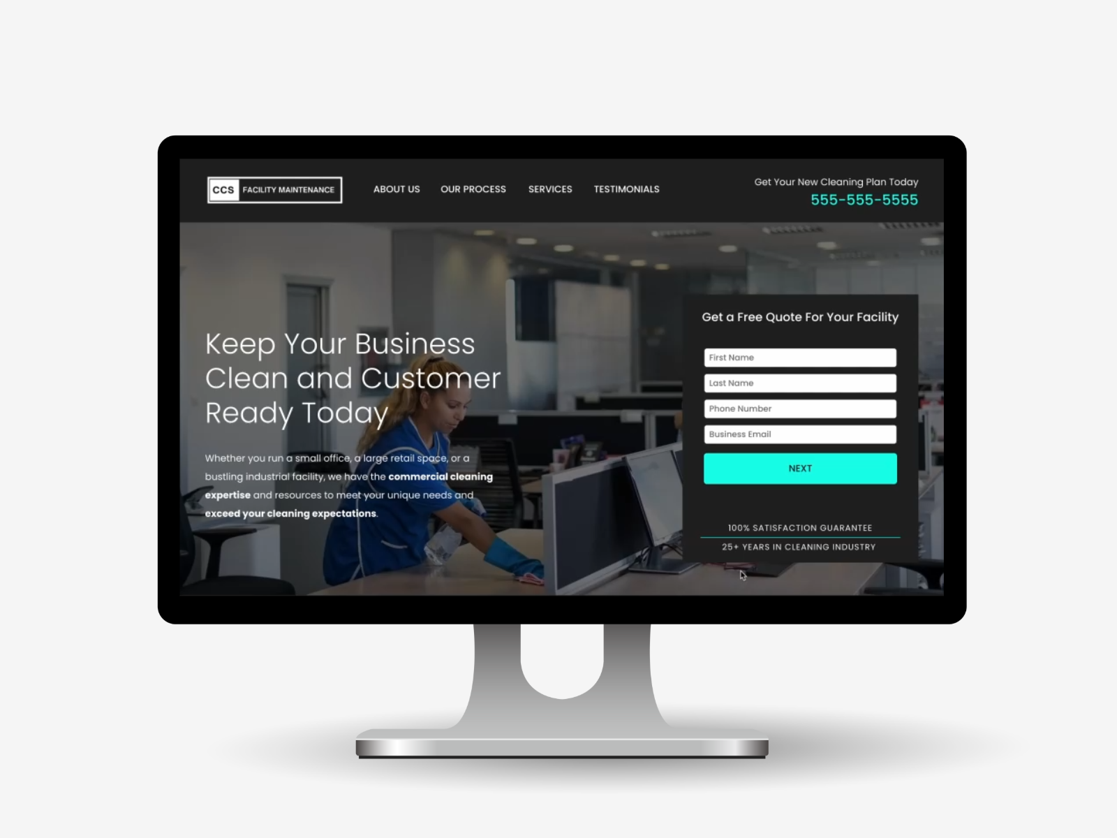 CCS Facility Maintenance Landing Page branding ccs facility maintenance clean cleaning cro design digital design graphic design marketing meta page ppc services ui ux