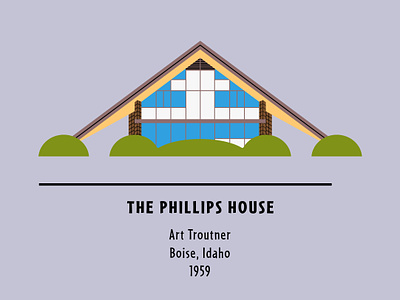 MOD-icon for The Phillips House architecture boise idaho brand branding drawing home house house logo icon illustration logo mid century mid century modern minimalist modernist architecture phillips house vector art vector illustration