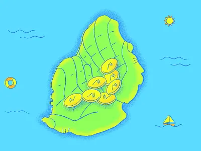 A Generous Hand africa art editorial illustration generosity giving illustration island island art mauritius philanthropy rupee rupee coin sailing
