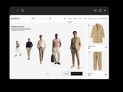 Runway - Minimal Fashion E - Commerce Website Prototyping ui