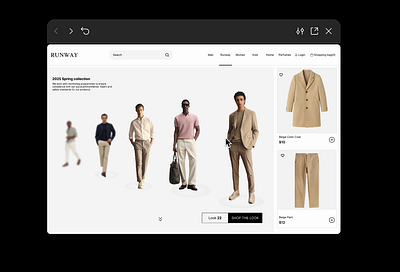 Runway - Minimal Fashion E - Commerce Website Prototyping ui